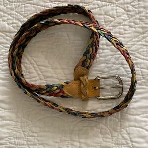 Vintage Capezio Rainbow Womens 80's Multi Color Braided Leather Belt Size M/L